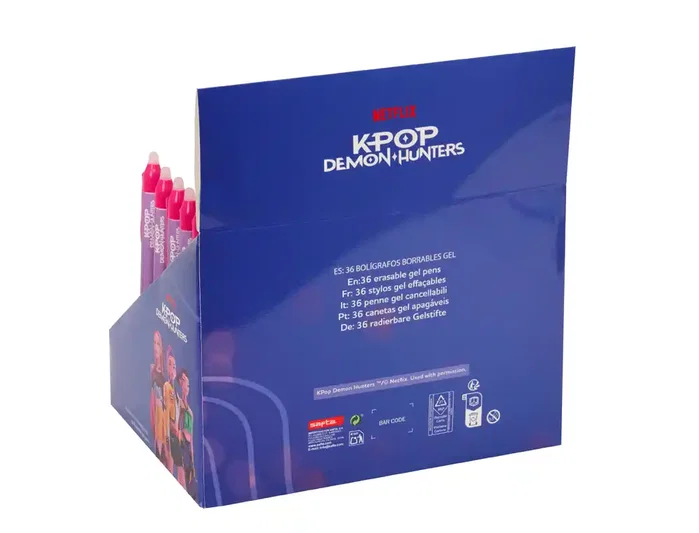 Safta Bolígrafos Borrables K-pop Demon Hunters Stationery Expositor de 24 unidades Safta Bolígrafos Borrables K-pop Demon Hunters Stationery Expositor de 24 unidades