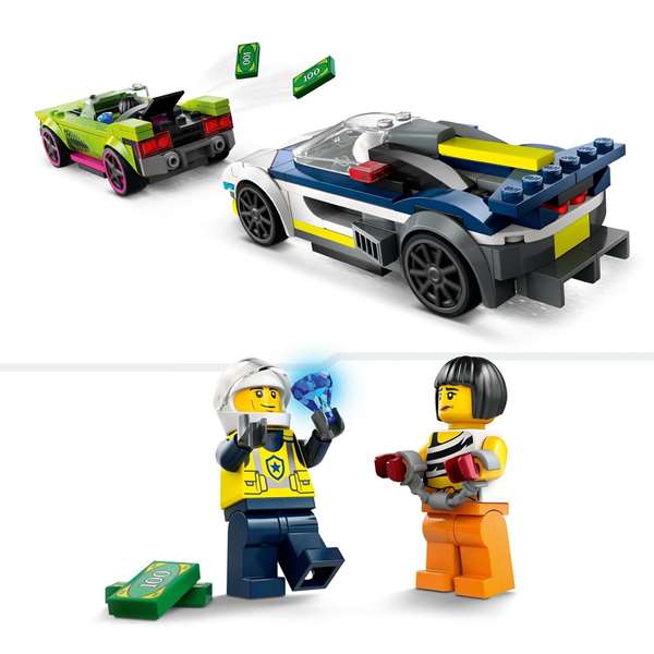 Lego Juego de Construcción Coche de Policía y Potente Deportivo Lego City