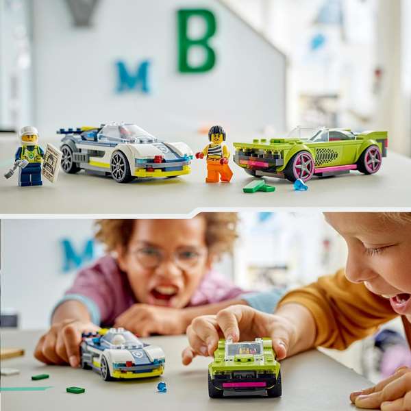 Lego Juego de Construcción Coche de Policía y Potente Deportivo Lego City