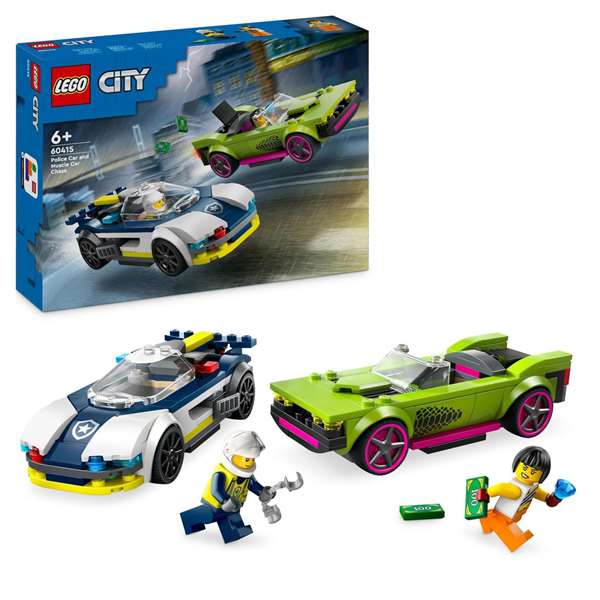 Lego Juego de Construcción Coche de Policía y Potente Deportivo Lego City