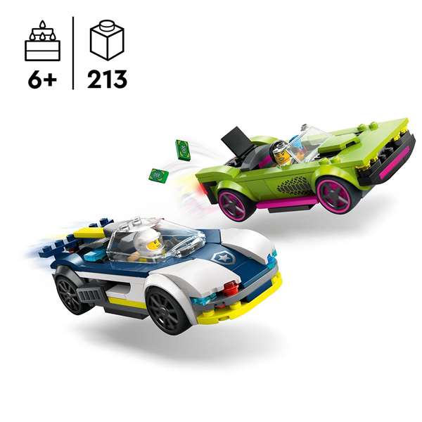 Lego Juego de Construcción Coche de Policía y Potente Deportivo Lego City