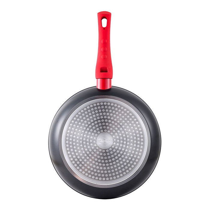 San Ignacio Sartén Toledo Ø26 cm Aluminio Forjado Inducción Antiadherente Mango Rojo