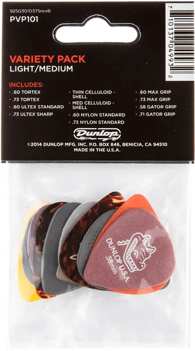 Dunlop Pack Variedad Púas Guitarra Light & Medium / 12 Unidades Dunlop Pack Variedad Púas Guitarra Light & Medium / 12 Unidades