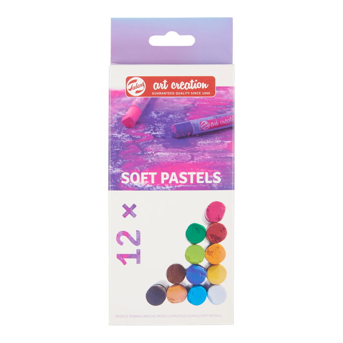 TALENS ART CREATION Pasteles Suaves Barras Redondas Solubles en Agua Caja de 12 TALENS ART CREATION Pasteles Suaves Barras Redondas Solubles en Agua Caja de 12