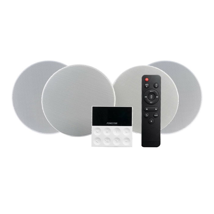 Fonestar Kit de sonido KS-WALL-4 con 4 altavoces de techo y amplificador