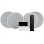 Fonestar KS-WALL-4 Kit de Sonido de Pared con Amplificador y 4 Altavoces de Techo, Bluetooth, USB, FM, para Comercios y Hogar