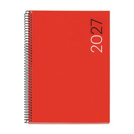 MIQUELRIUS Agenda Anual 2027 Basic City Espiral Tapa PP Plus Rojo 155x213 mm