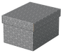 Esselte 628281 Pack 3 Cajas de Almacenaje Grises 255x200x150mm Cartón Reciclado Tapa Extraíble
