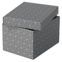 Esselte 628281 Pack 3 Cajas de Almacenaje Grises 255x200x150mm Cartón Reciclado Tapa Extraíble