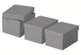 Esselte 628281 Pack 3 Cajas de Almacenaje Grises 255x200x150mm Cartón Reciclado Tapa Extraíble