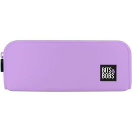 Grafoplás Portatodo De Silicona Bits&Bobs, Estuche Azul Lavanda Flexible, Resistente Al Agua, Tacto Suave, Cierre Cremallera, 20x7.5x5.5cm