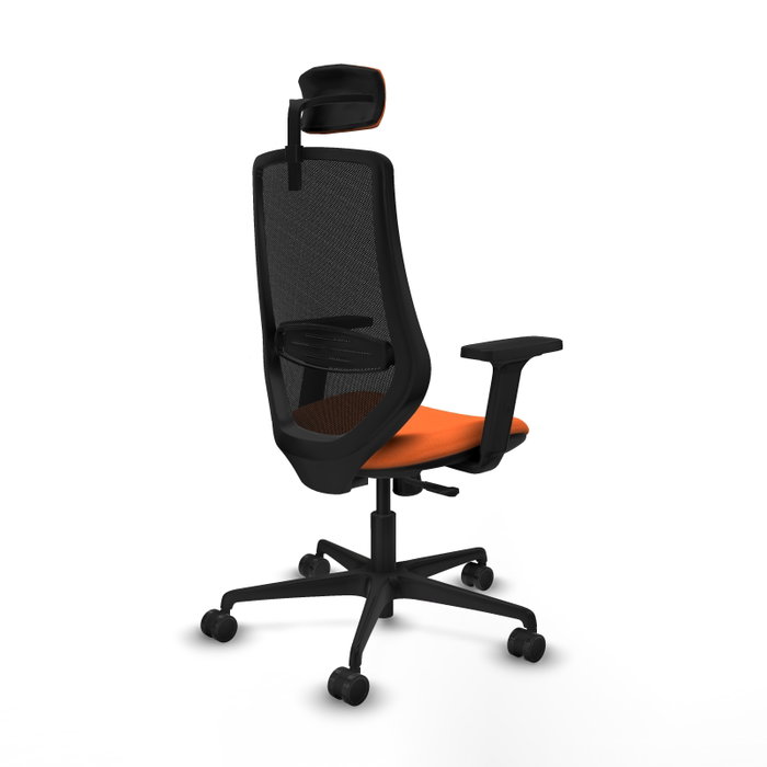 PIQUERAS Y CRESPO Silla de oficina Mardos con mecanismo Sincro, Tela Naranja y Malla Negra PIQUERAS Y CRESPO Silla de oficina Mardos con mecanismo Sincro, Tela Naranja y Malla Negra