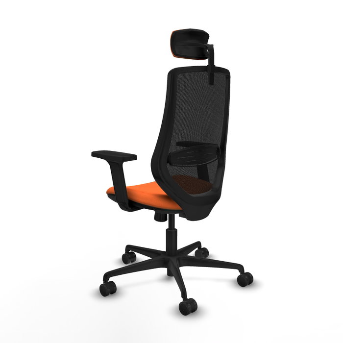 PIQUERAS Y CRESPO Silla de oficina Mardos con mecanismo Sincro, Tela Naranja y Malla Negra PIQUERAS Y CRESPO Silla de oficina Mardos con mecanismo Sincro, Tela Naranja y Malla Negra