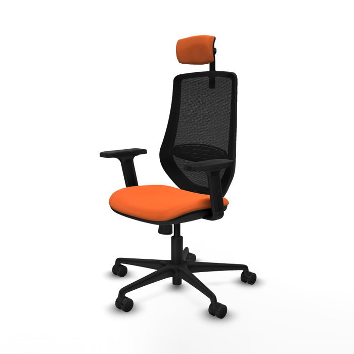 PIQUERAS Y CRESPO Silla de oficina Mardos con mecanismo Sincro, Tela Naranja y Malla Negra PIQUERAS Y CRESPO Silla de oficina Mardos con mecanismo Sincro, Tela Naranja y Malla Negra