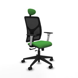PIQUERAS Y CRESPO Silla de oficina Motilla con mecanismo Sincro/Traslack Verde y Negro
