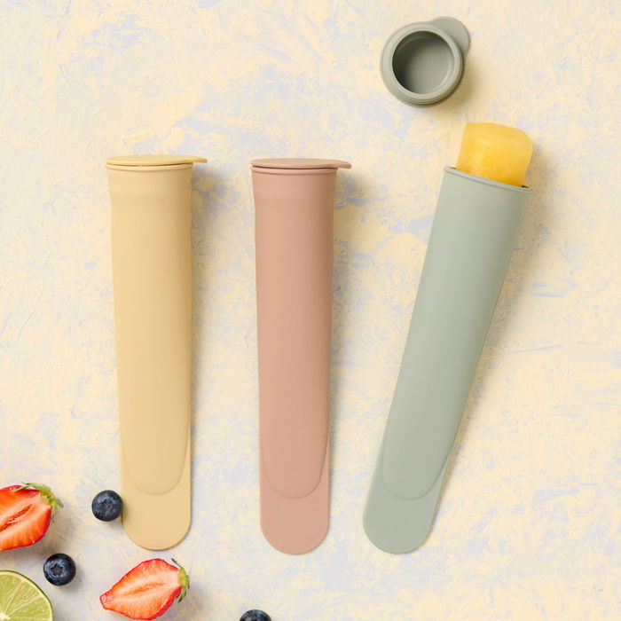 Day Juego de 3 Moldes para Helado de Silicona, 80 ml Cada Uno, Arena Natural, Verde Musgo, Amarillo Arena