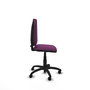 Silla de oficina Aýna con mecanismo Contacto permanente básico tapizada con Similpiel color Morado. Equipada con Base poliamida negra, Sin brazos y Ruedas de parqué