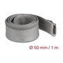DeLOCK Manga Trenzada con Cierre Cremallera, Resistente al Calor -50 a 150 °C, 1 m x 50 mm, Gris, Poliéster