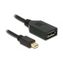 DELOCK 65554 Adaptador Mini DisplayPort Macho a DisplayPort Hembra Negro 0.21m