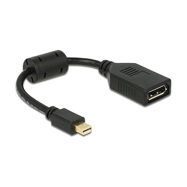 DELOCK 65554 Adaptador Mini DisplayPort Macho a DisplayPort Hembra Negro 0.21m