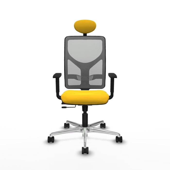 PIQUERAS Y CRESPO Silla de oficina Motilla con mecanismo Sincro/Traslack, Amarillo y Gris
