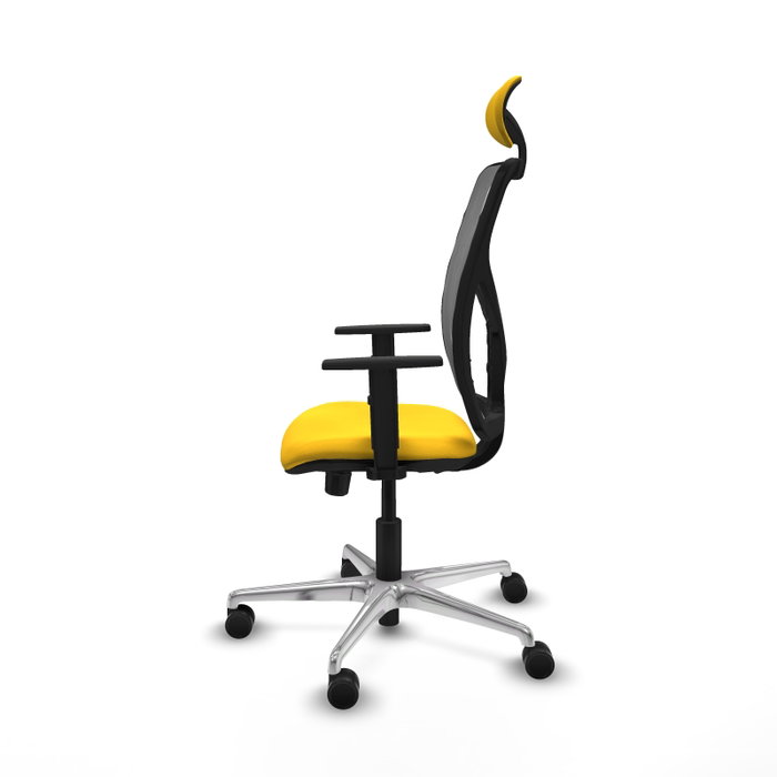 PIQUERAS Y CRESPO Silla de oficina Motilla con mecanismo Sincro/Traslack, Amarillo y Gris