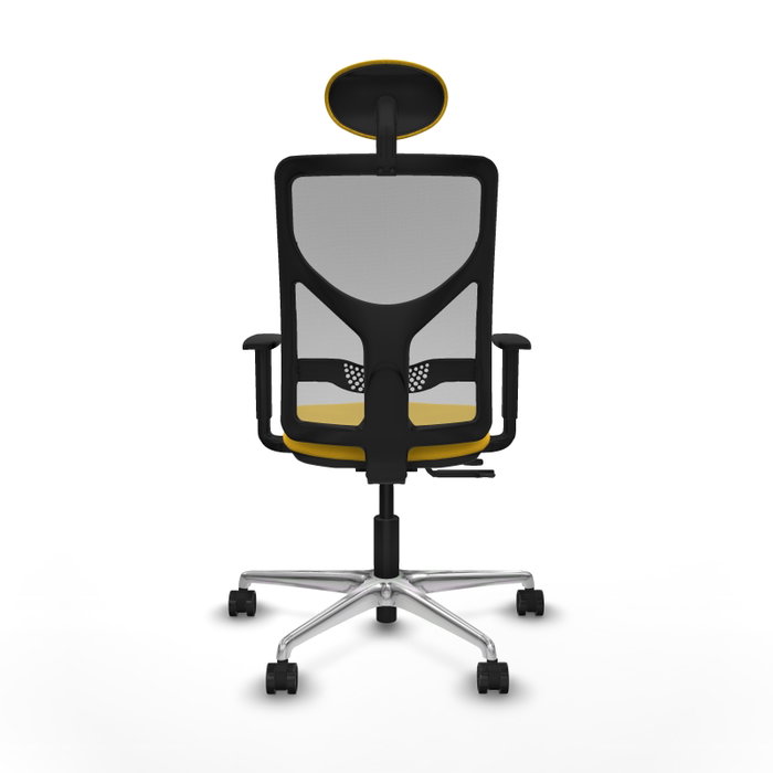 PIQUERAS Y CRESPO Silla de oficina Motilla con mecanismo Sincro/Traslack, Amarillo y Gris
