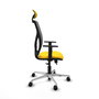 PIQUERAS Y CRESPO Silla de oficina Motilla con mecanismo Sincro/Traslack, Amarillo y Gris