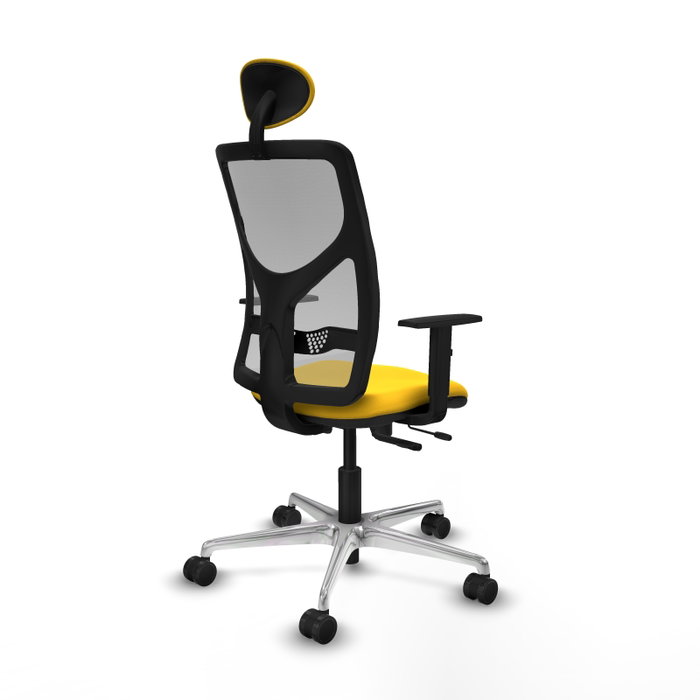 PIQUERAS Y CRESPO Silla de oficina Motilla con mecanismo Sincro/Traslack, Amarillo y Gris