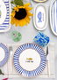 Hermia FSH0002 Juego de Platos de Servicio de Cerámica Azul (6 Piezas)