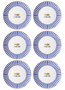 Hermia FSH0002 Juego de Platos de Servicio de Cerámica Azul (6 Piezas)