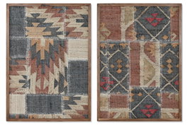 DKD Home Decor Cuadro Algodón Acacia Kilim 75x3x105 Surtido de 2 Unidades