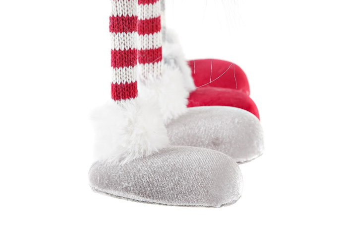 DKD Home Decor Figura de Navidad Tradicional de Poliéster Gris y Rojo, Adorno Navideño para Hogar, 55 cm Alto (Pack de 2 Unidades)