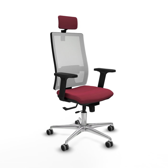 PIQUERAS Y CRESPO Silla de oficina Horna con mecanismo Sincro/Traslack, Granate y Blanco PIQUERAS Y CRESPO Silla de oficina Horna con mecanismo Sincro/Traslack, Granate y Blanco