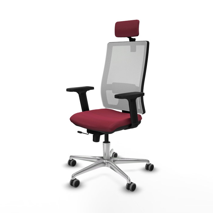 PIQUERAS Y CRESPO Silla de oficina Horna con mecanismo Sincro/Traslack, Granate y Blanco PIQUERAS Y CRESPO Silla de oficina Horna con mecanismo Sincro/Traslack, Granate y Blanco