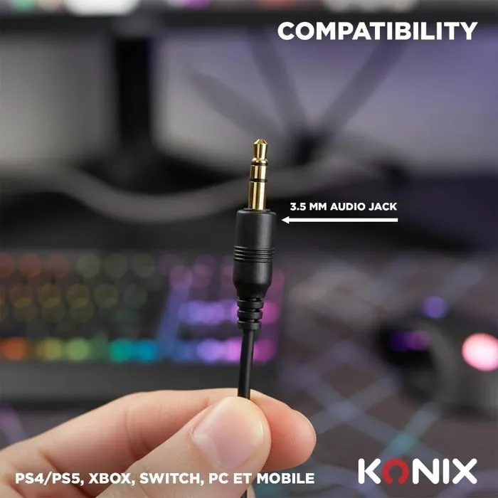 Konix Auriculares para Juegos con Cable KON3328170307123 para PS5, Switch 2, Xbox Series X|S, Nexus, Controladores de 40 mm, Micrófono de 1,5 m Konix Auriculares para Juegos con Cable KON3328170307123 para PS5, Switch 2, Xbox Series X|S, Nexus, Controladores de 40 mm, Micrófono de 1,5 m