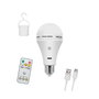 Cristalrecord Bombilla LED Recargable USB E27 6W 500LM 3CCT (3000K-4000K-6000K) Dimmable, Autonomía 10H, Incluye Mando a Distancia y Cable USB-C, Color Blanco