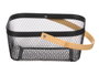 KINVARA Cesta Rectangular Negra con Asa de Bambú