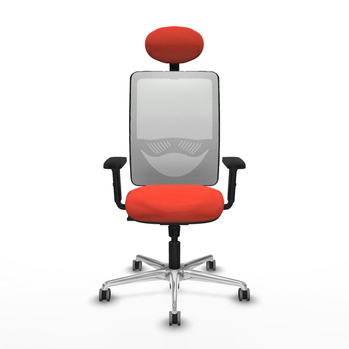 PIQUERAS Y CRESPO Silla de oficina Zulema con mecanismo Sincro, Tela Naranja oscuro y Malla Blanco PIQUERAS Y CRESPO Silla de oficina Zulema con mecanismo Sincro, Tela Naranja oscuro y Malla Blanco