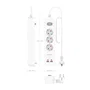 AISENS Regleta de Enchufes Multifunción 3 Tomas + Cargador PD3.0 20W Blanco