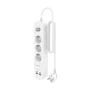 AISENS Regleta de Enchufes Multifunción 3 Tomas + Cargador PD3.0 20W Blanco