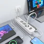 AISENS Regleta de Enchufes Multifunción 3 Tomas + Cargador PD3.0 20W Blanco