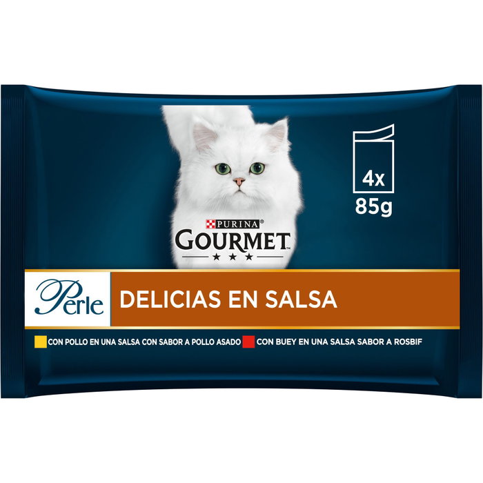 Purina Gourmet Perle Delicias en Salsa Pollo y Buey 12x4x85g