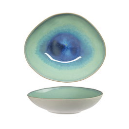 SUMMA Ocean Green Plato Pasta 25 cm - Plato Hondo de Gres, Color Turquesa, Diámetro 25 cm (Set de 6)