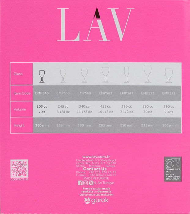 Lav Set 6 Copas Vino Blanco 200 cc 6x6x16 cm (4 Cajas) Lav Set 6 Copas Vino Blanco 200 cc 6x6x16 cm (4 Cajas)