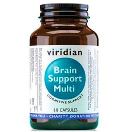 Viridian Brain Support Multi 60Cápsulas - Complemento Alimenticio para el Cerebro con Ingredientes Activos, Apto para Veganos