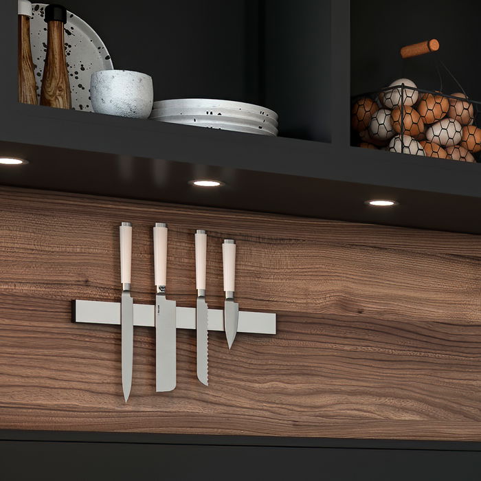 Emuca Barra magnética para cuchillos de cocina, Acero inoxidable