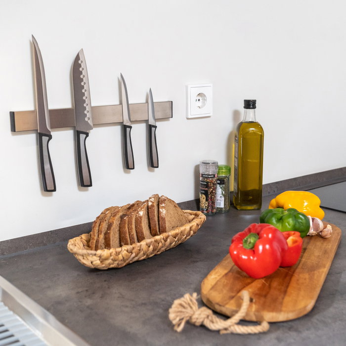 Emuca Barra magnética para cuchillos de cocina, Acero inoxidable