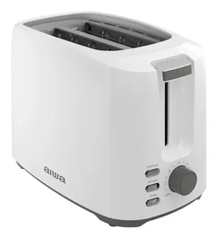 Aiwa ASATAN Tostadora 2 Ranuras 750W con 7 Niveles, Función Descongelar/Recalentar y Bandeja para Migas Extraíble, Acero Inoxidable y Blanco