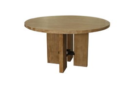 DKD Home Decor Mesa Redonda de Comedor Fresno Marrón 135x135x75 cm